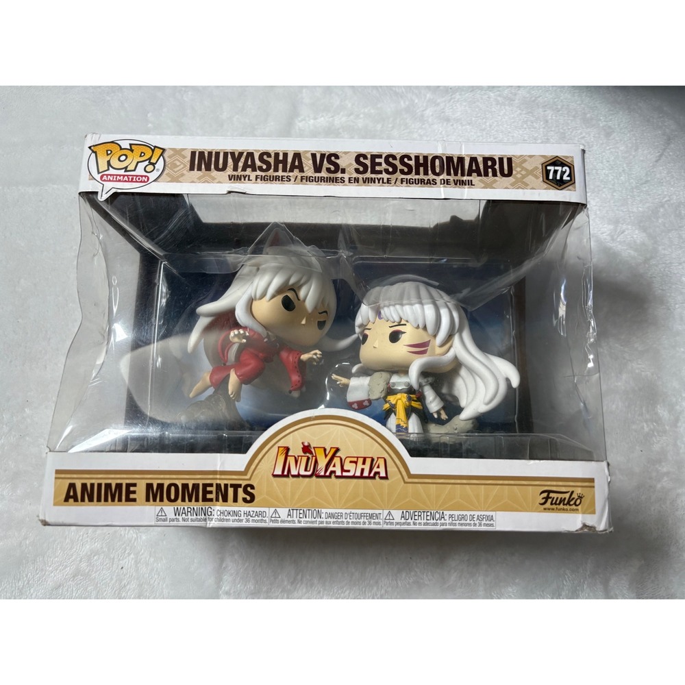 Funko Pop Inuyasha vs Sesshomaru Anime Moments 772 Vinyl Figure Set Box Damage